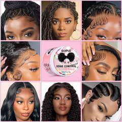 Goiple before and after edges showing polished hairline, defined hold benefit
