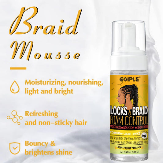 Goiple braid mousse and wax size comparison showing travel-ready convenience