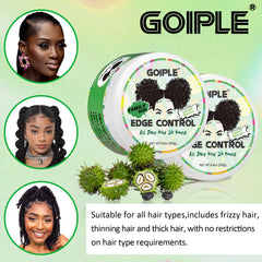 Goiple braided hairstyle lifestyle shot illustrating edge control use on braids for polished look
