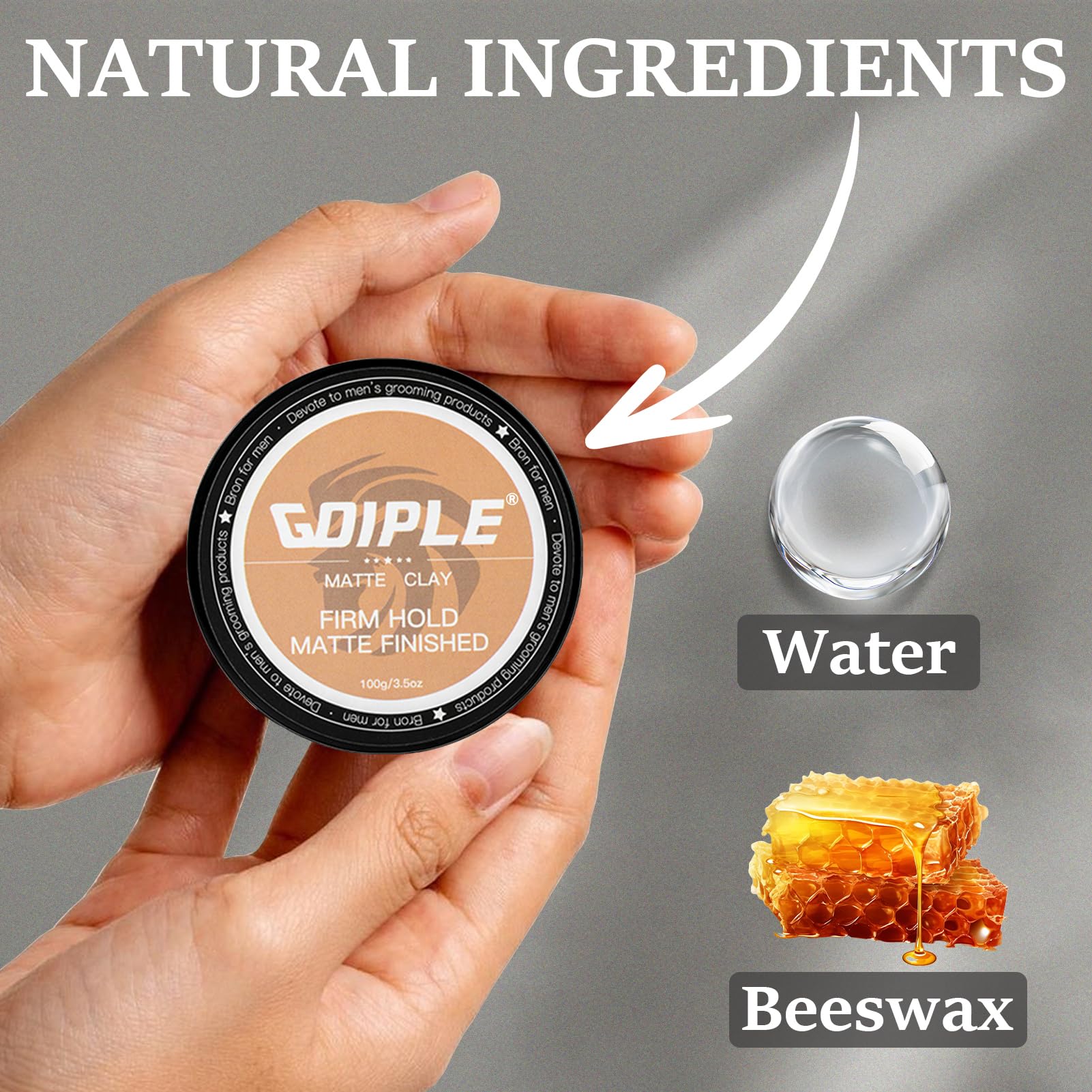 Goiple clay on hand demonstrating smooth application and non-sticky benefit
