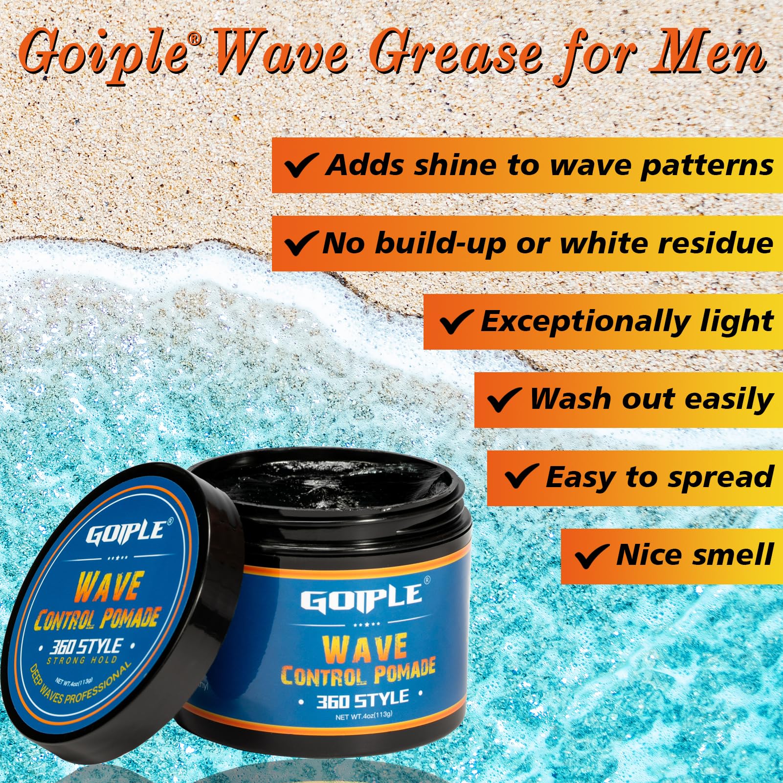Goiple label close-up listing natural ingredients and nourishing benefit