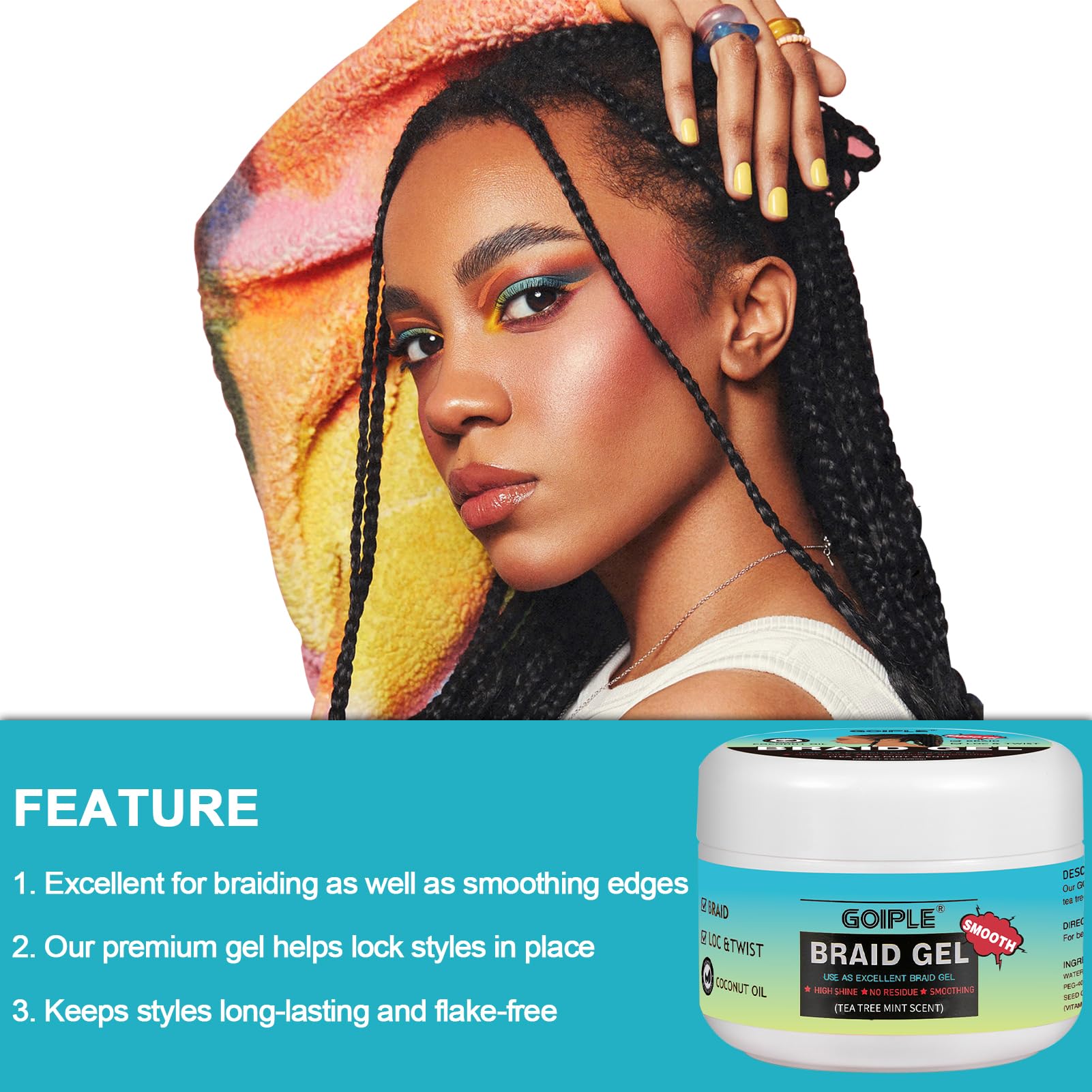 Goiple edge control smoothing baby hairs for clean hairline definition