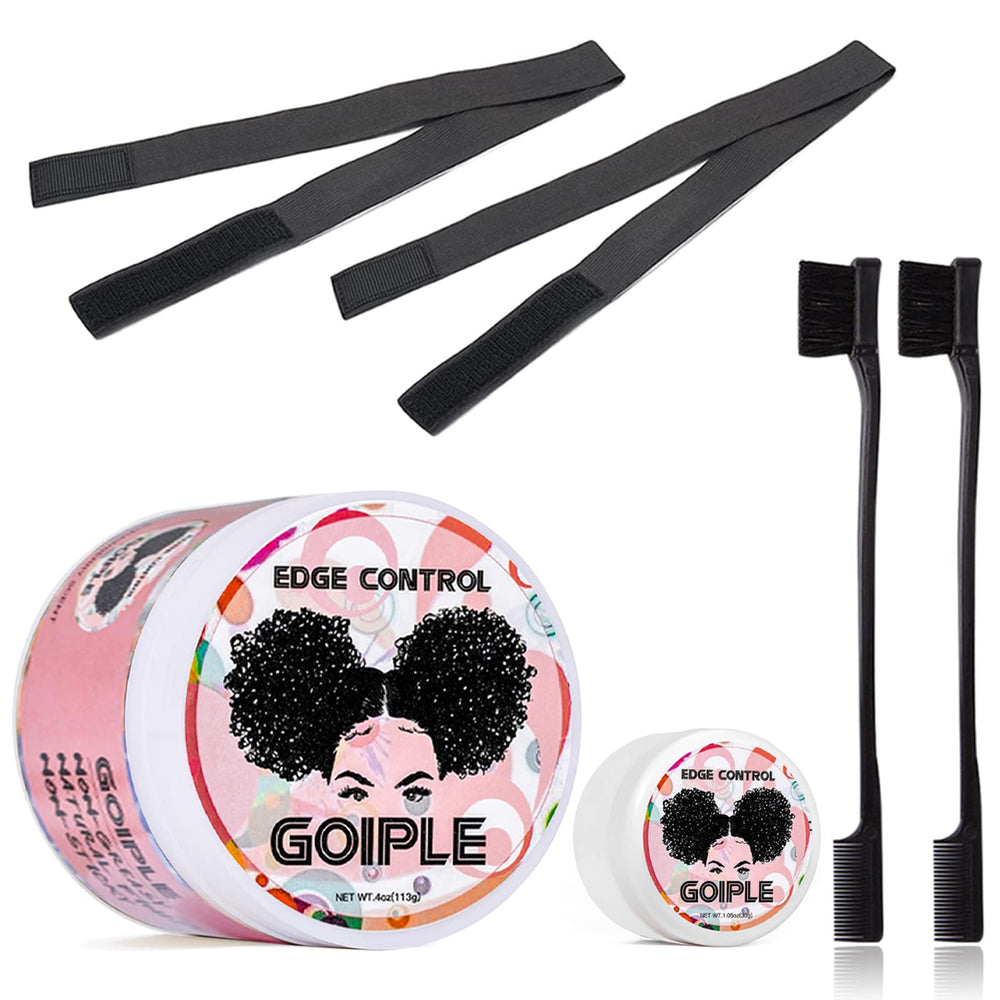 Goiple front packaging showing full-size and travel pot with strong hold benefit