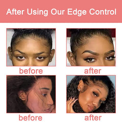 Goiple edge control applied to sleek ponytail demonstrating long-lasting hold benefit