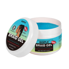 Goiple gel used on finished braids in outdoor setting, polished long-lasting look