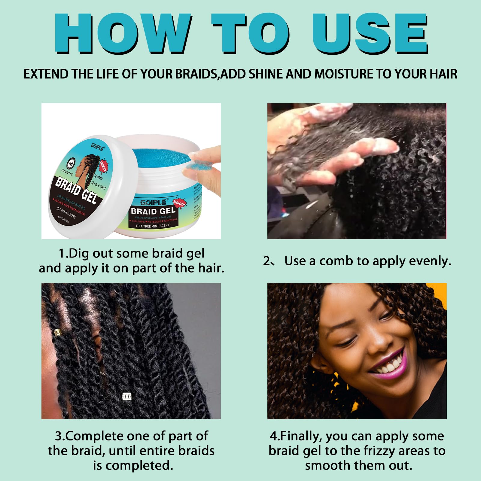 Goiple gel applied during loc retwist in salon for controlled root maintenance