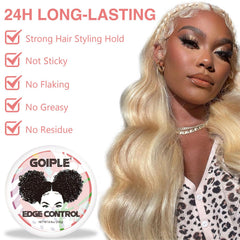 Goiple used on braided hairline for neat edges, supports versatile styling benefit