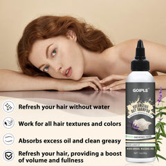 Goiple applied to roots close-up demonstrating instant volume boost