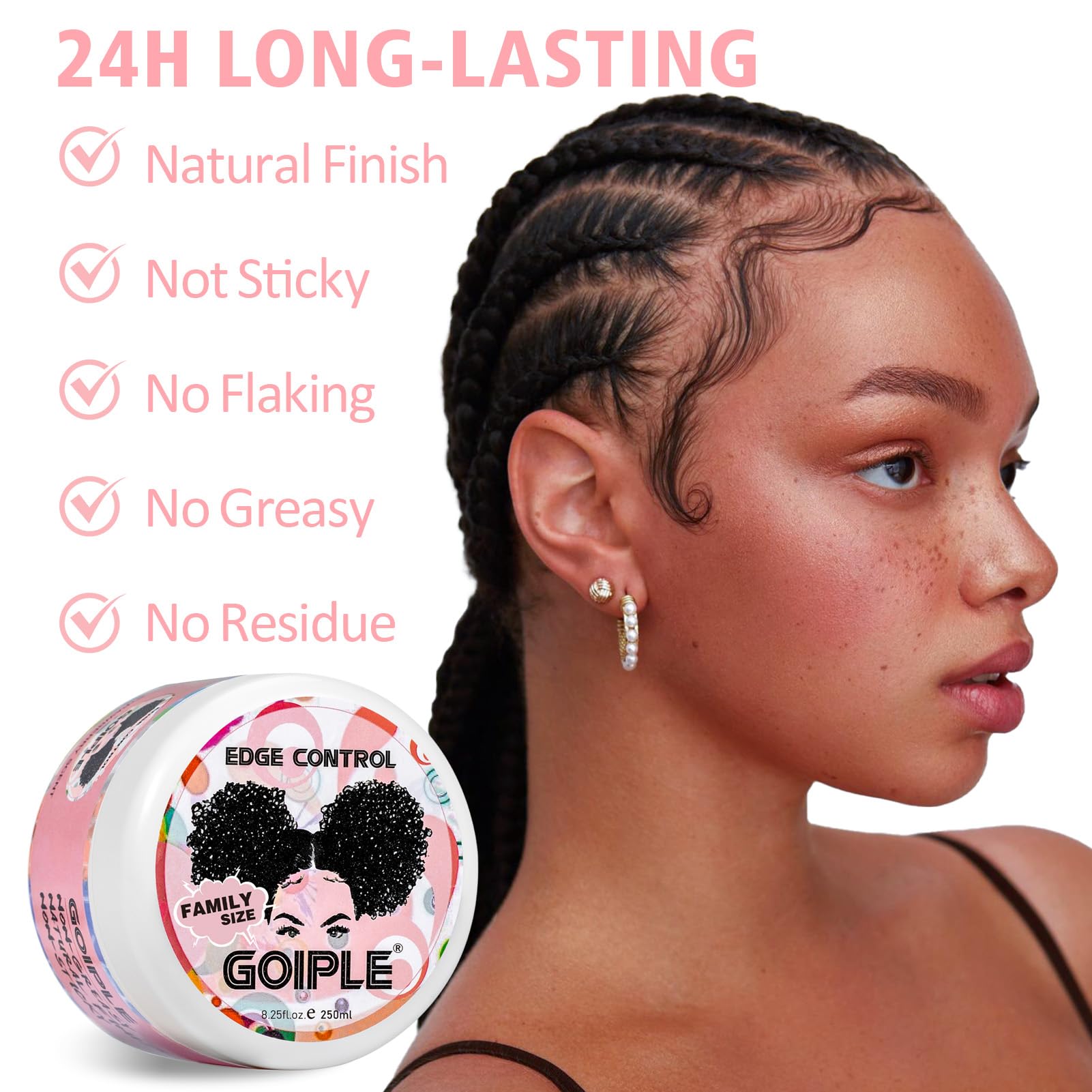 Goiple jar side label and ingredient list visible, showing brand transparency and gentle formula