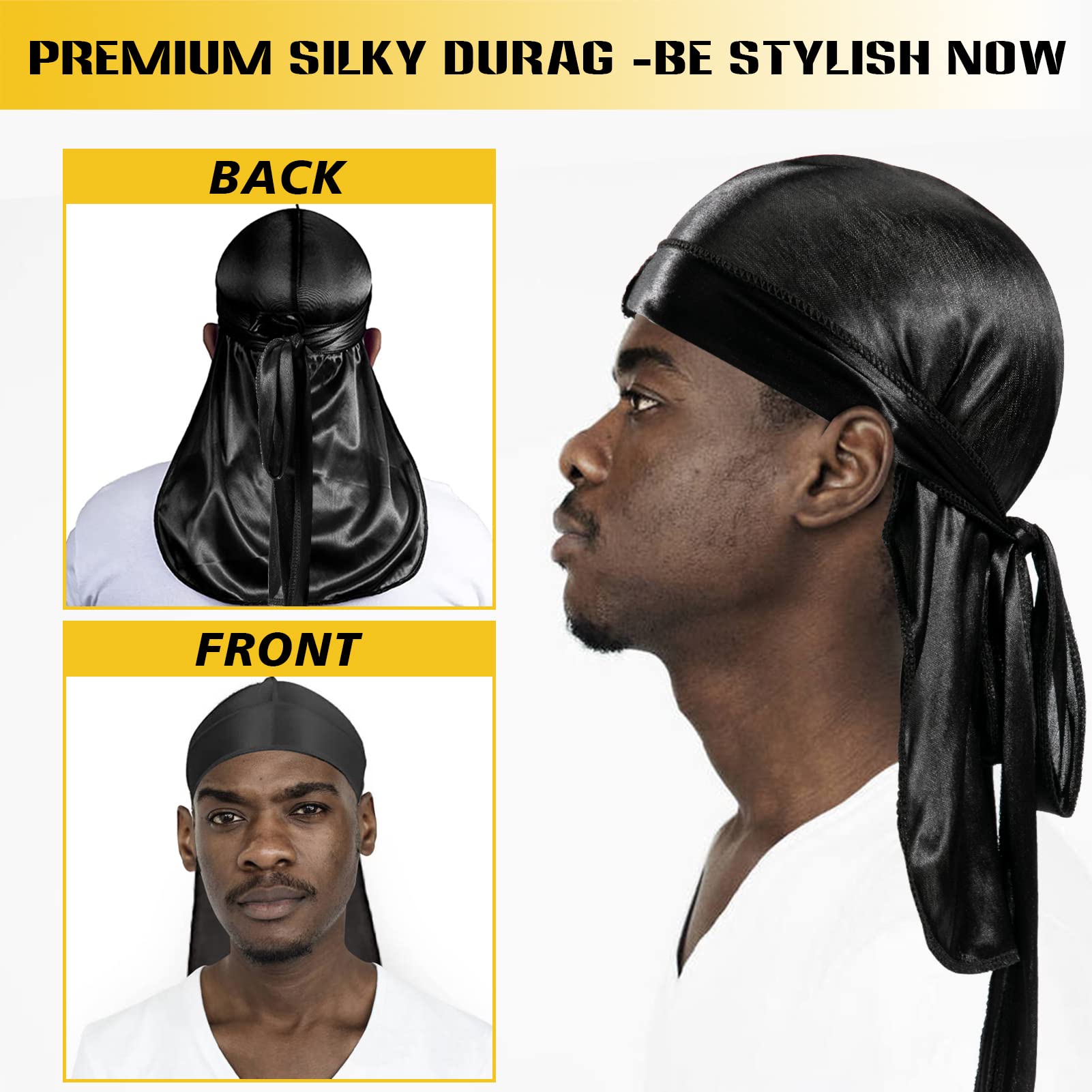 Goiple silky durag folded to protect waves and retain shine
