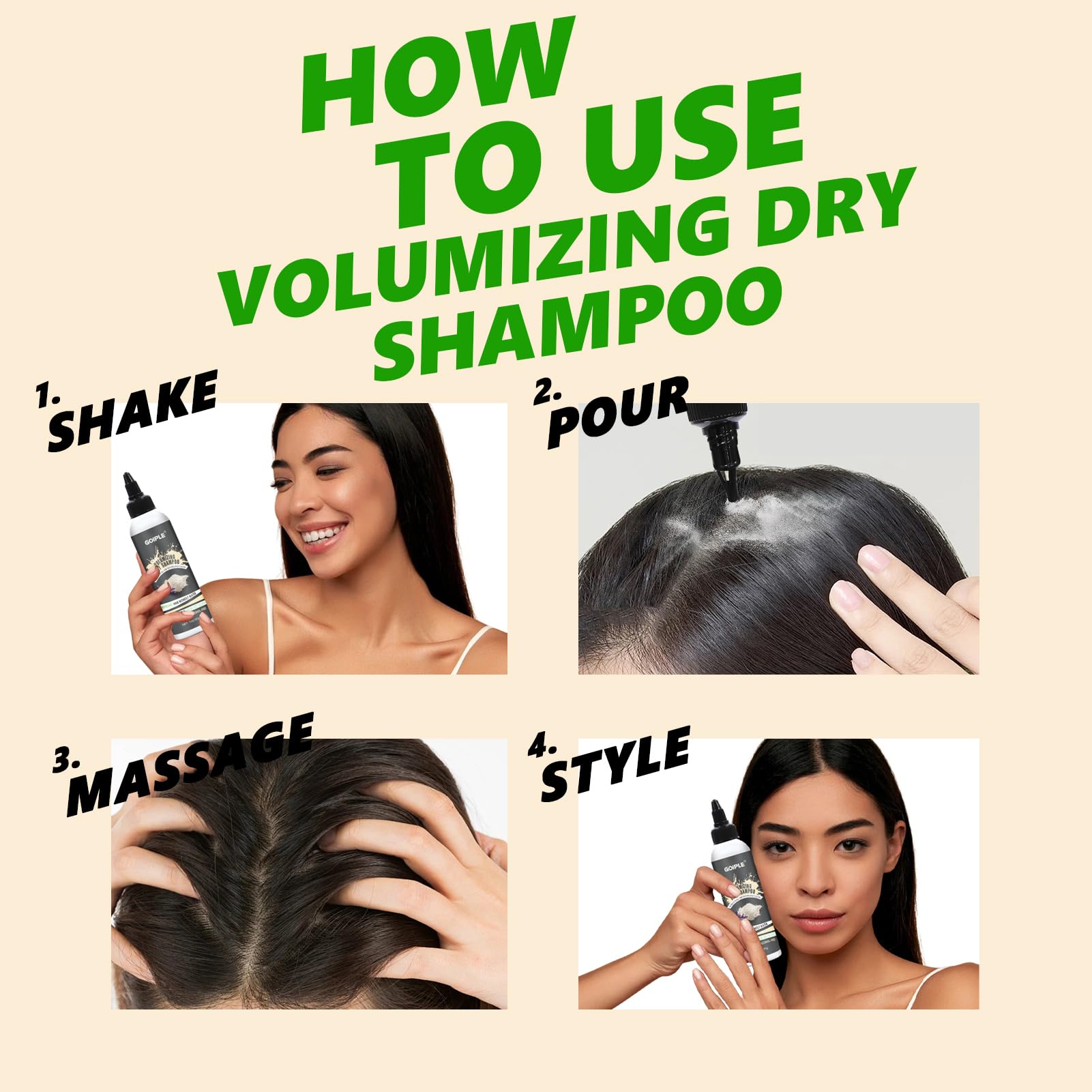 Goiple before and after styling showing fuller hair and reduced oil