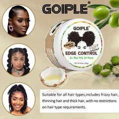 Goiple jar with comb and brush in a vanity scene showing easy daily styling convenience benefit