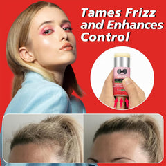 Goiple texture swatch on dark hair strand showing shine and frizz control benefits