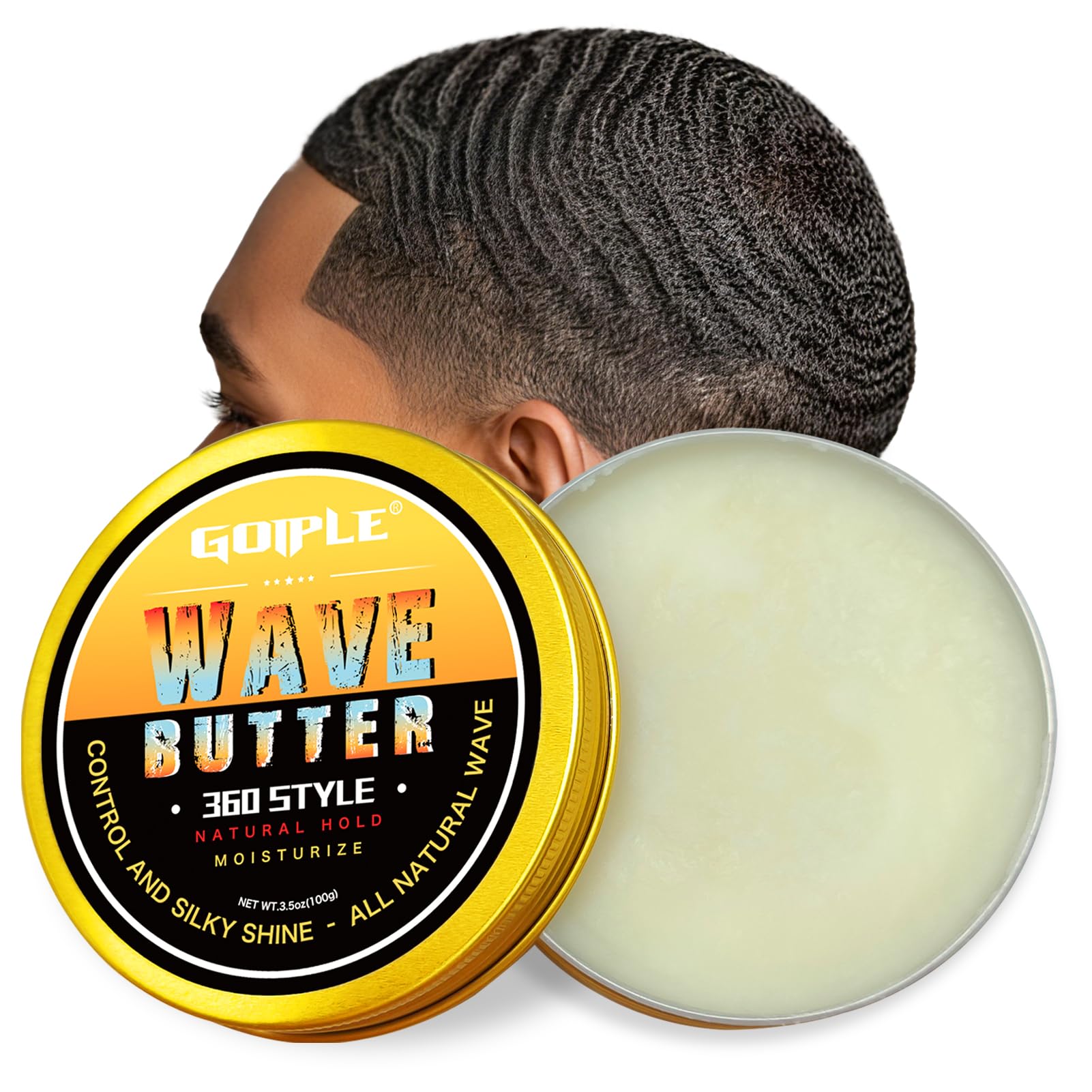Goiple jar front label showing product and benefit of wave definition