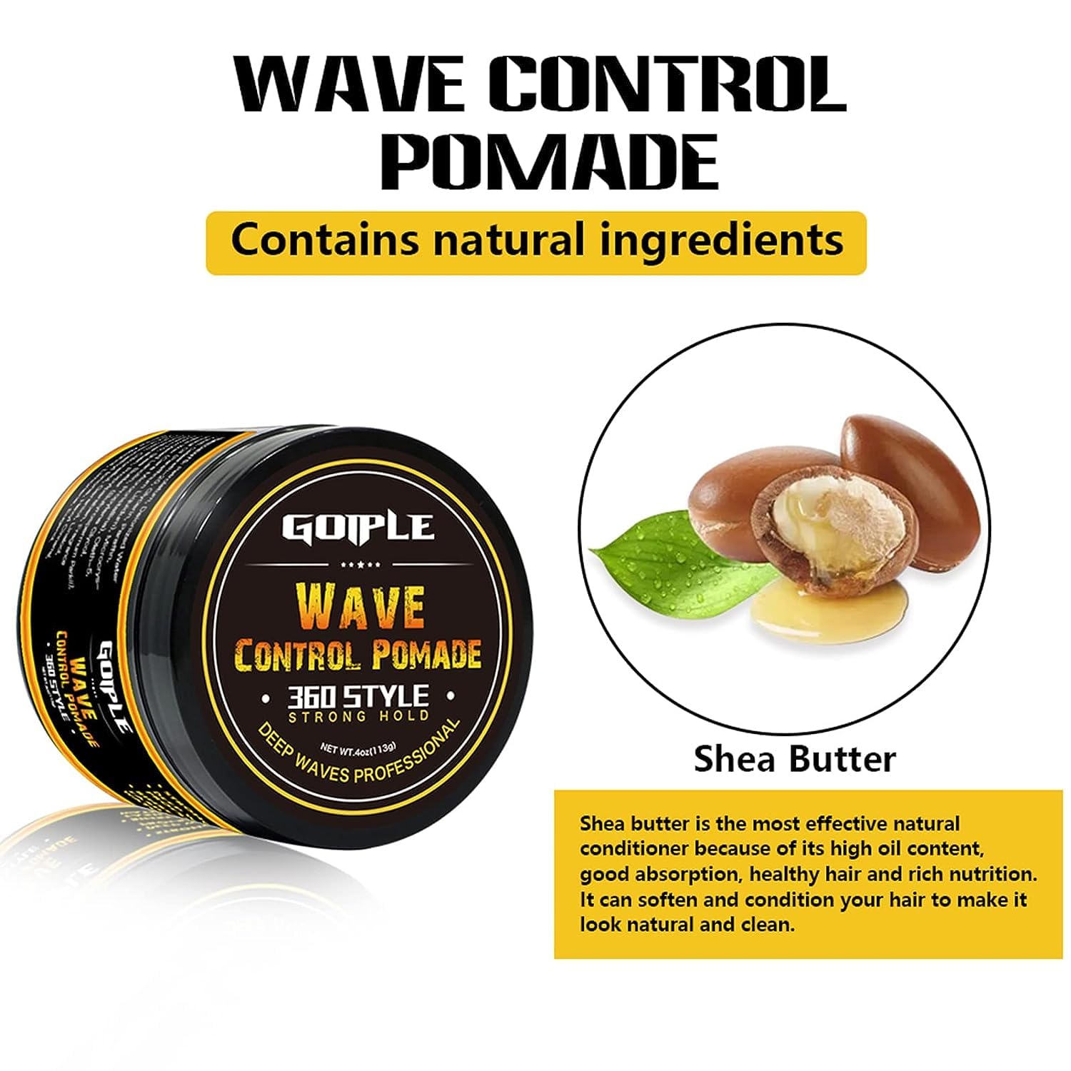 Open jar showing creamy texture of Goiple wave butter for smooth application