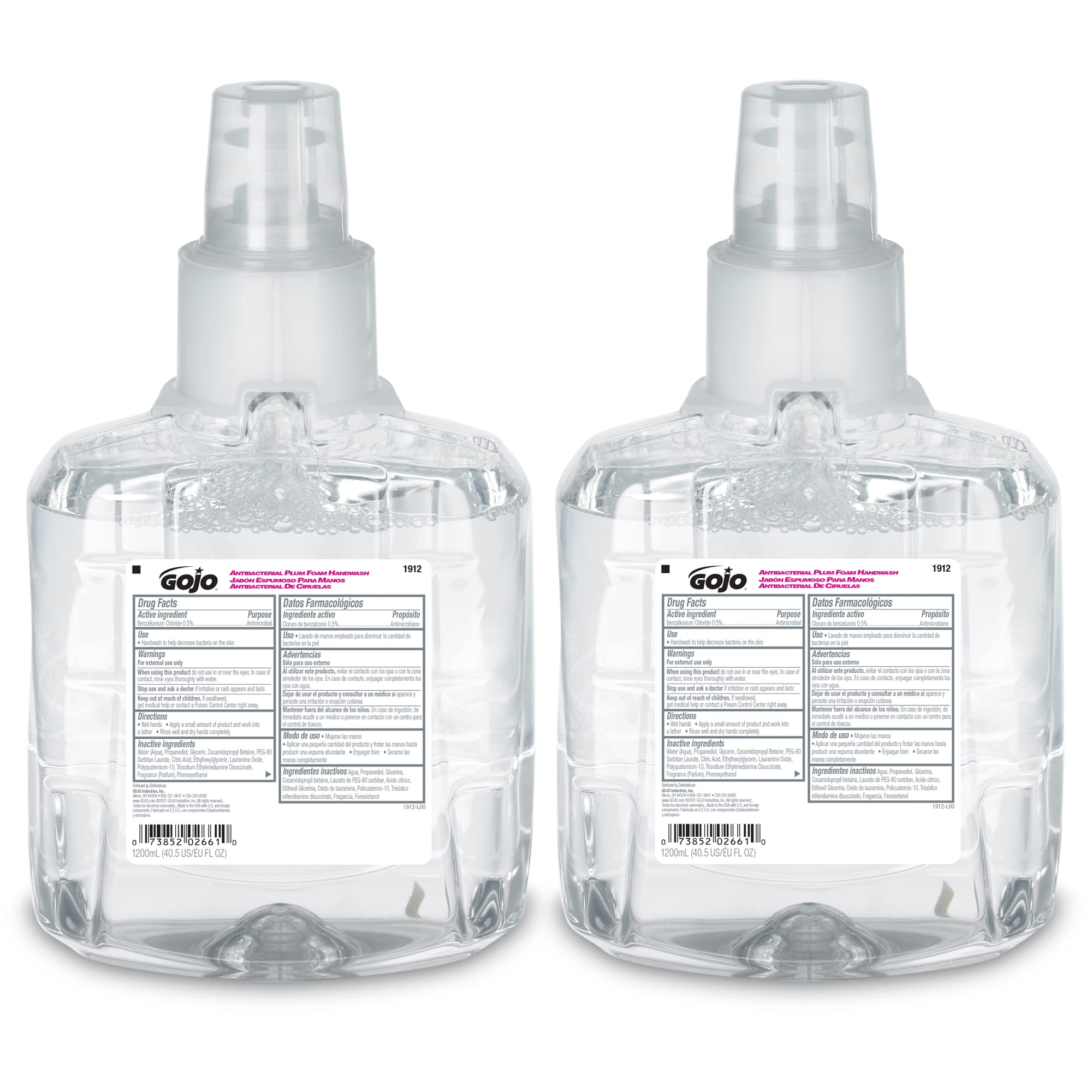 GOJO front packaging showing plum refill and product benefits