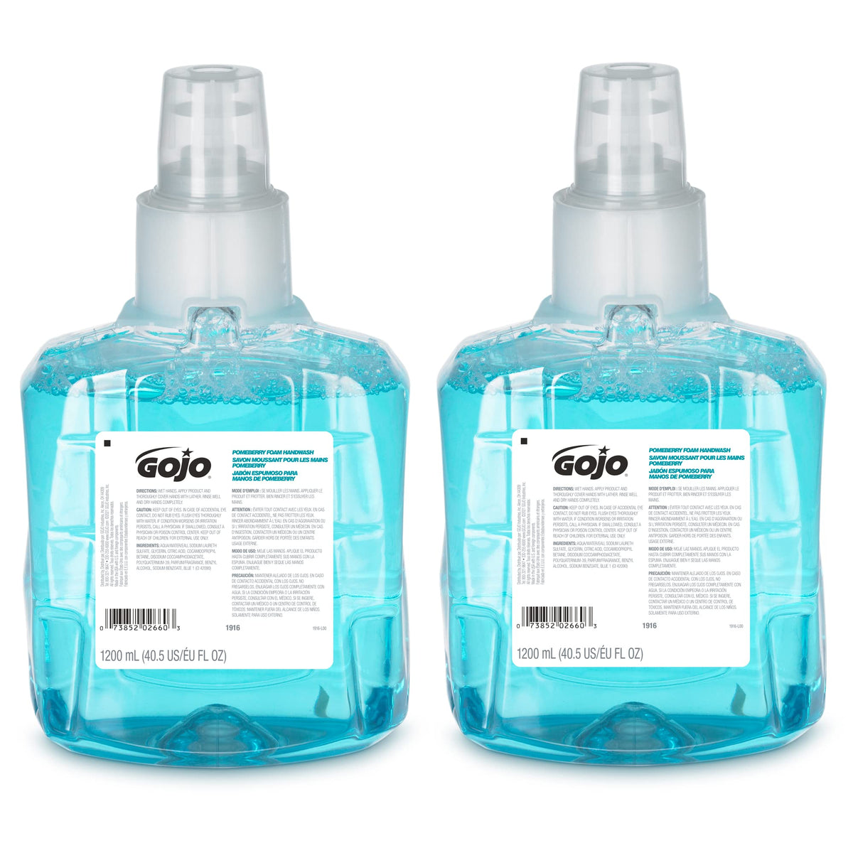 GOJO pomeberry front packaging showing refill label and size benefits