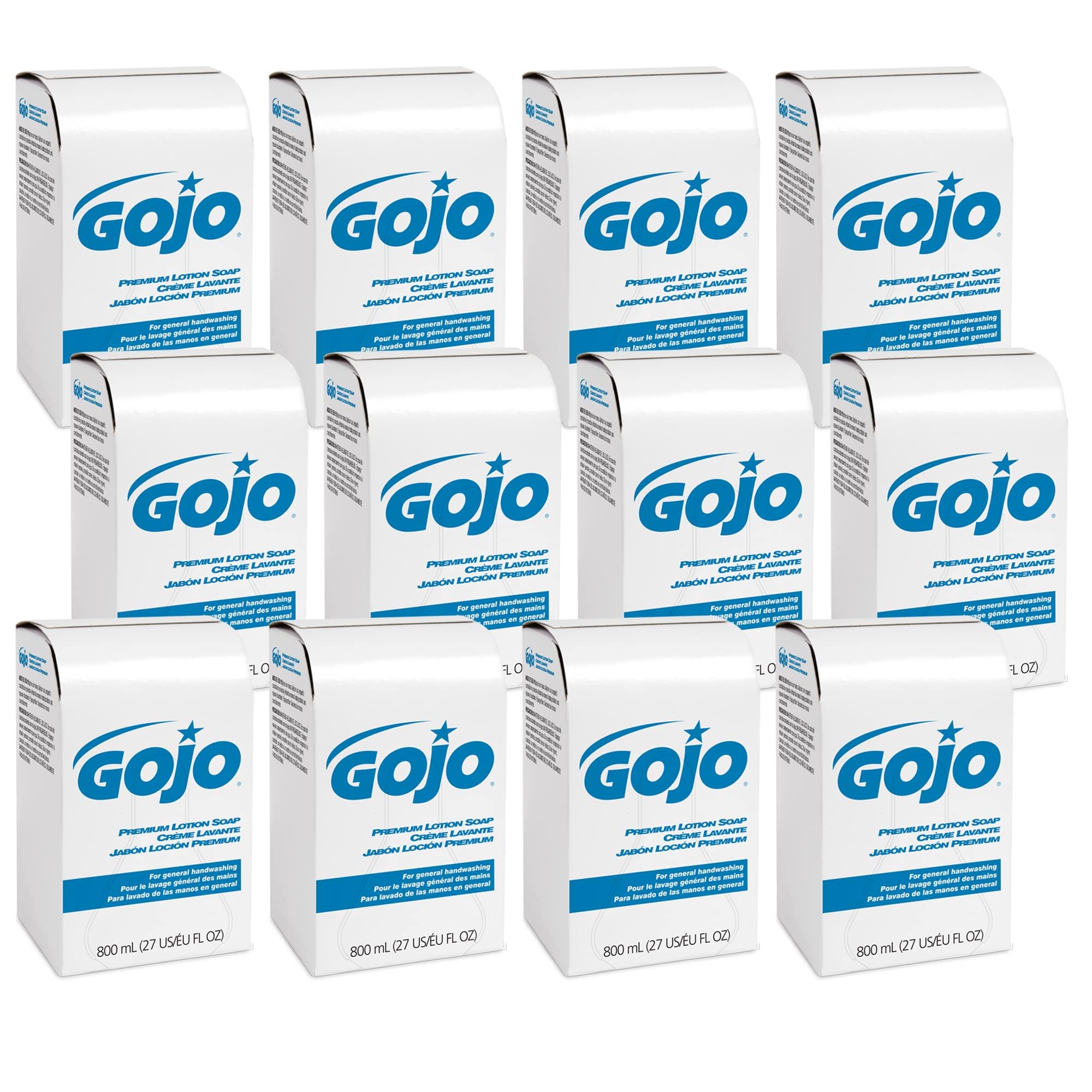 GOJO front packaging showing label and waterfall scent, clear supply benefit