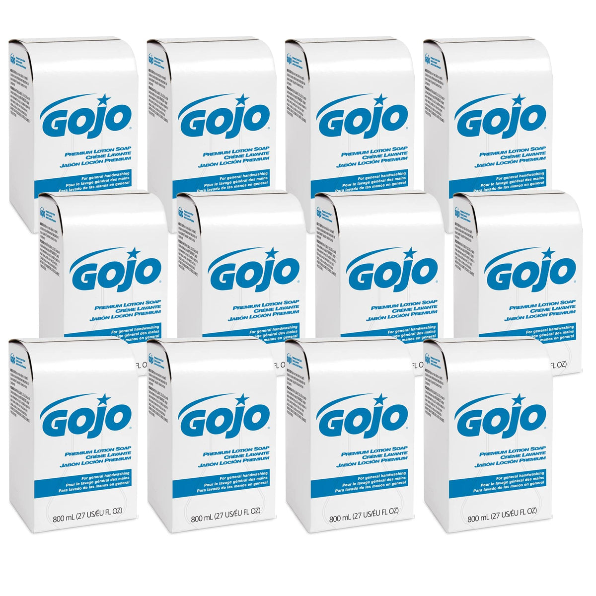 GOJO front packaging showing label and waterfall scent, clear supply benefit