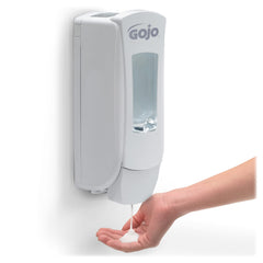 GOJO certification labels on refill packaging, indicates EcoLogo and biobased sourcing