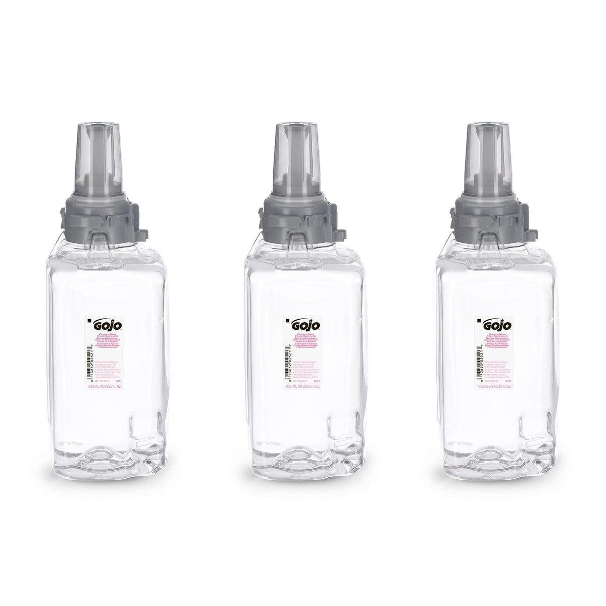 GOJO refill front label showing product name and size, assures reliable supply