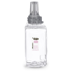 GOJO refill valve close-up displaying sanitary sealed valve and easy install benefit