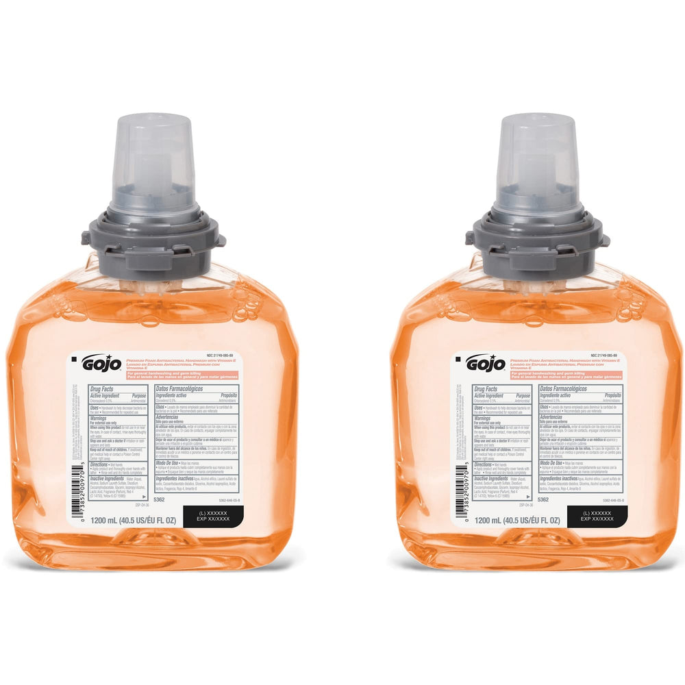 GOJO TFX label and ingredients panel showing conditioners and PCMX information