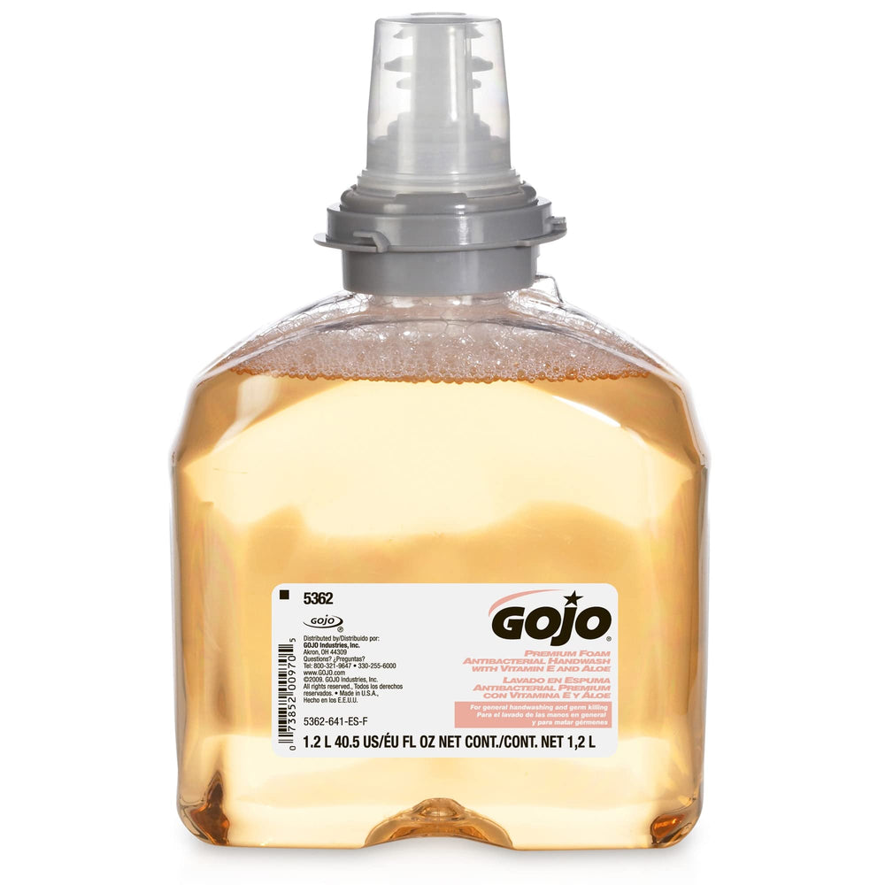 GOJO TFX refill valve detail highlighting sanitary sealed dispensing benefit