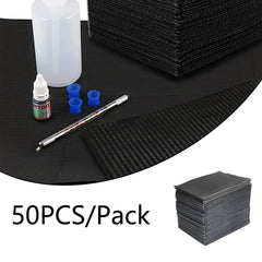 GoLashFun folded mats inside mobile kit for easy transport and hygiene