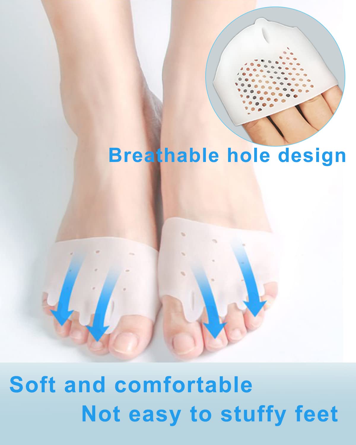 Golbylicc forefoot pad illustrating pressure relief across the metatarsal area