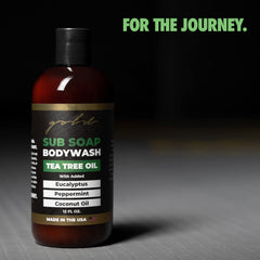 Gold BJJ bottle inside gym bag illustrating post-training convenience