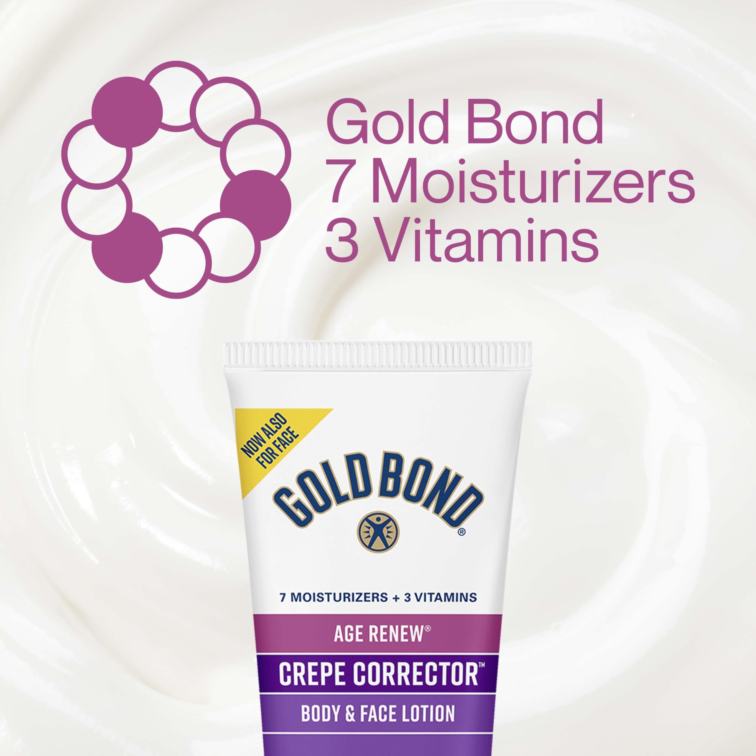 Gold Bond 8 oz bottle next to common items for size comparison and portability
