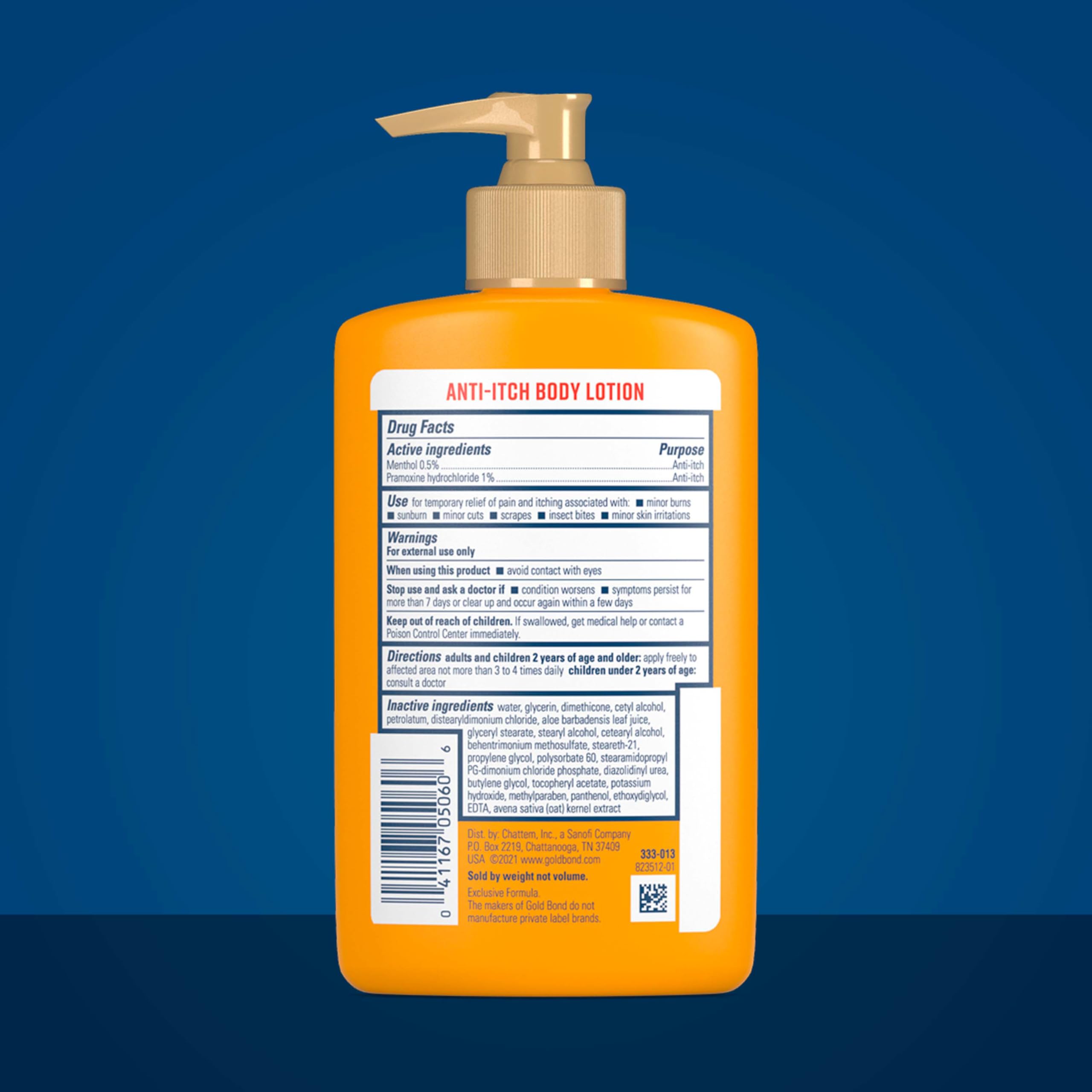 Gold Bond applied to hand showing targeted itch relief and soothing effect