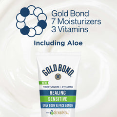Gold Bond bottle on bathroom counter showing everyday convenience benefit