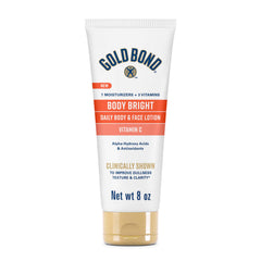 Gold Bond front tube showing label and 8 oz size for reliable brightening