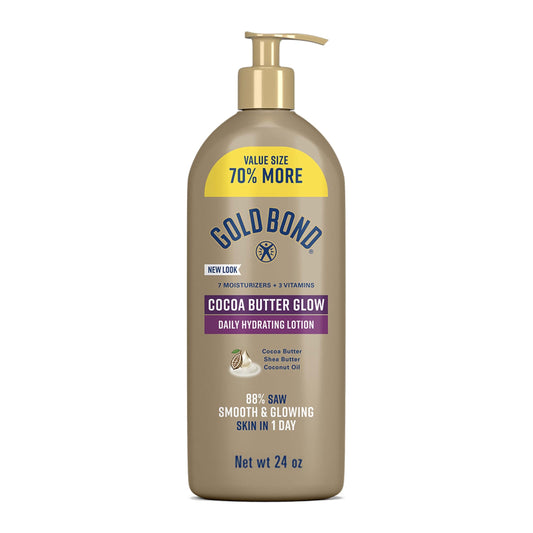 Gold Bond front pump bottle showing label and 24 oz size for easy dispensing