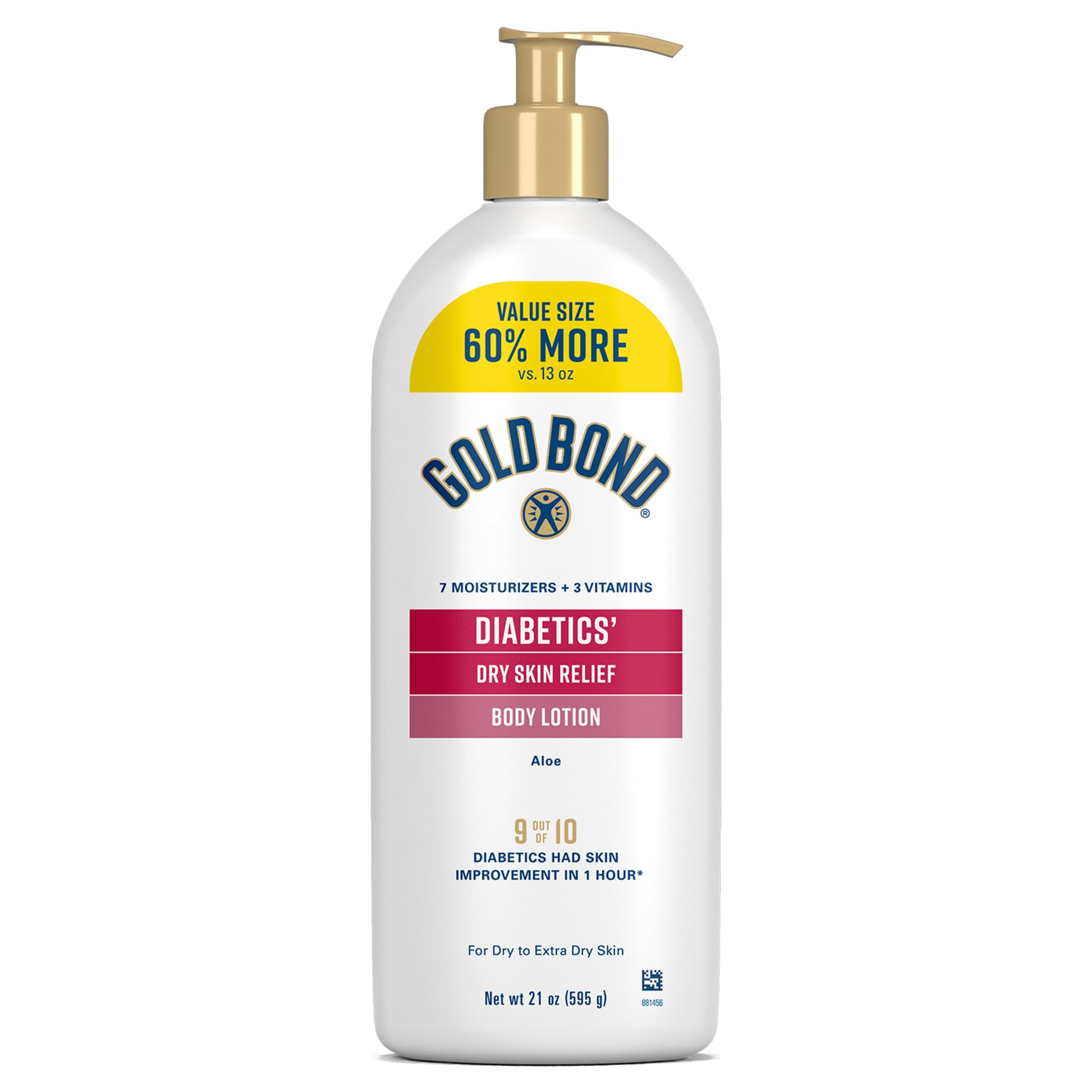 Gold Bond front pump bottle showing label and value size benefit