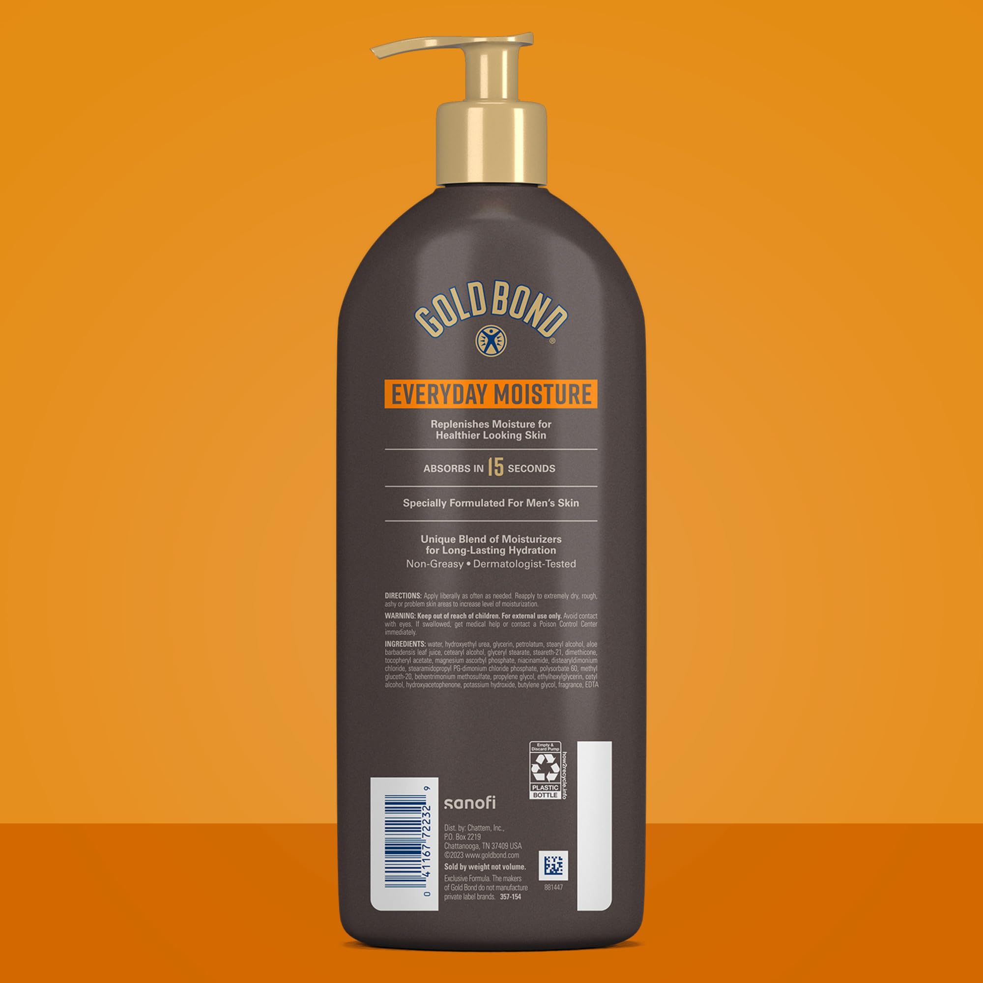 Gold Bond lotion texture close-up highlighting fast-absorbing, non-greasy feel