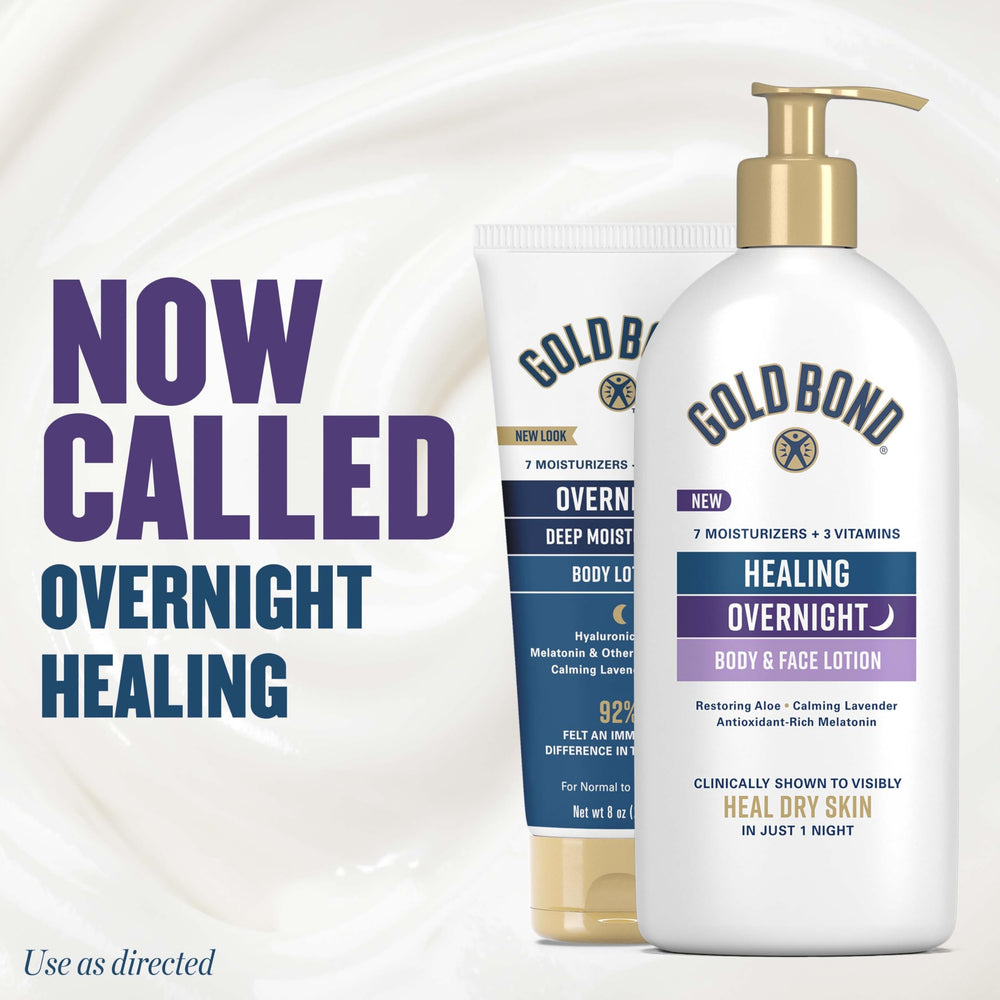 Gold Bond pump close-up highlighting easy dispensing and nongreasy benefit