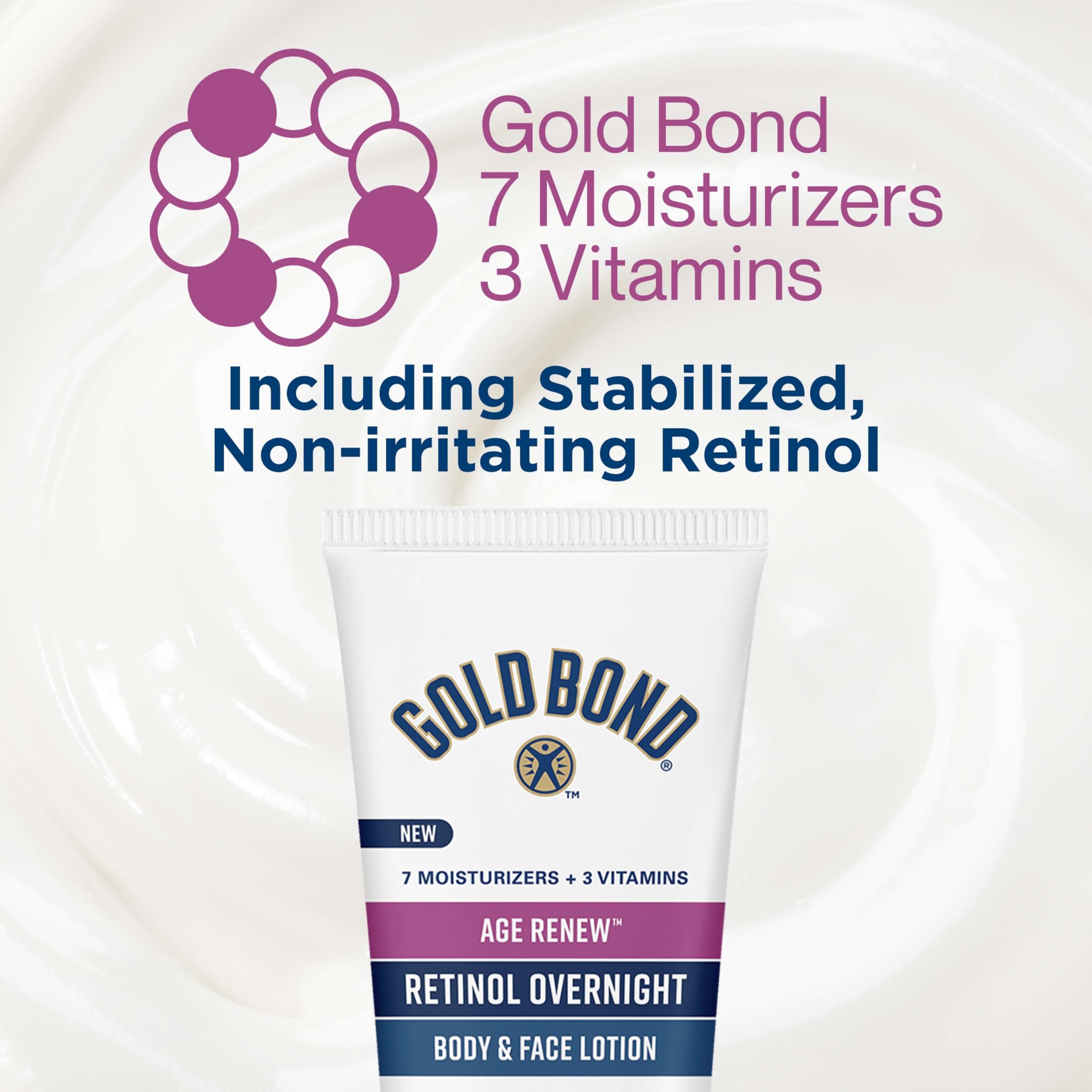 Gold Bond 7 oz bottle in hand showing size and travel-friendly benefit