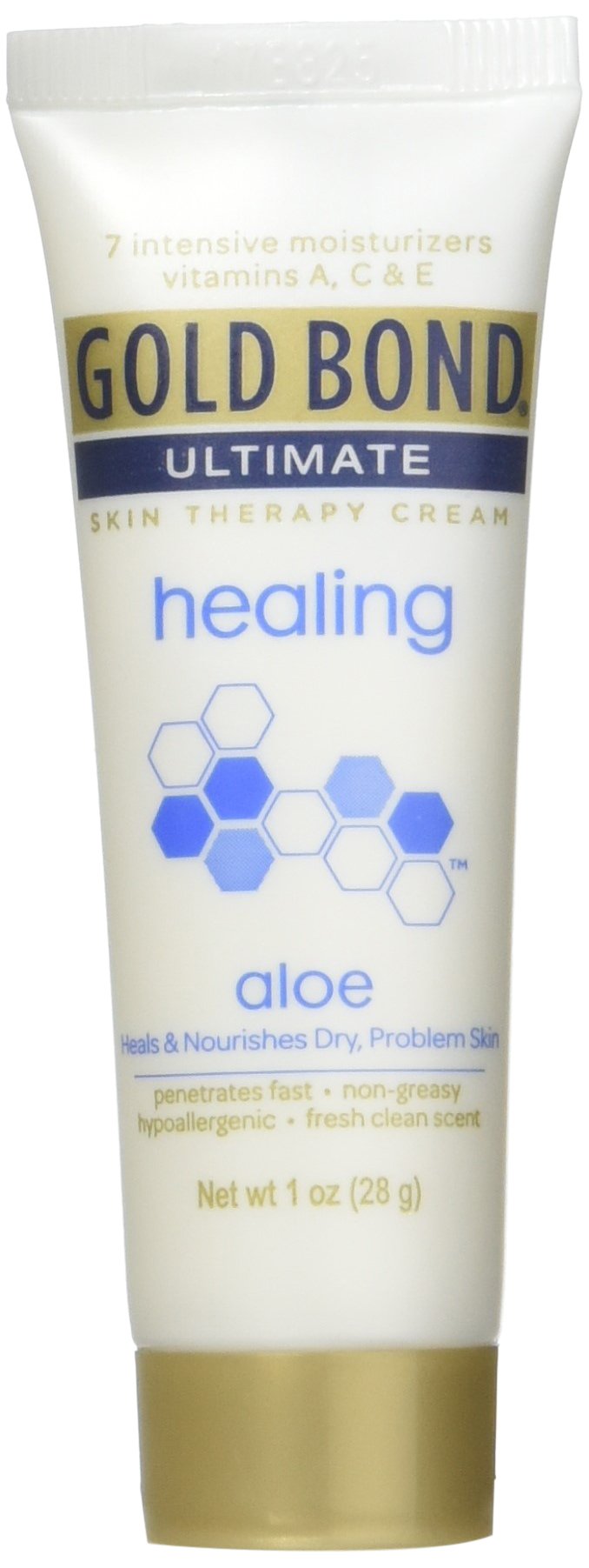 Gold Bond travel tube front view showing compact lotion for quick hydration