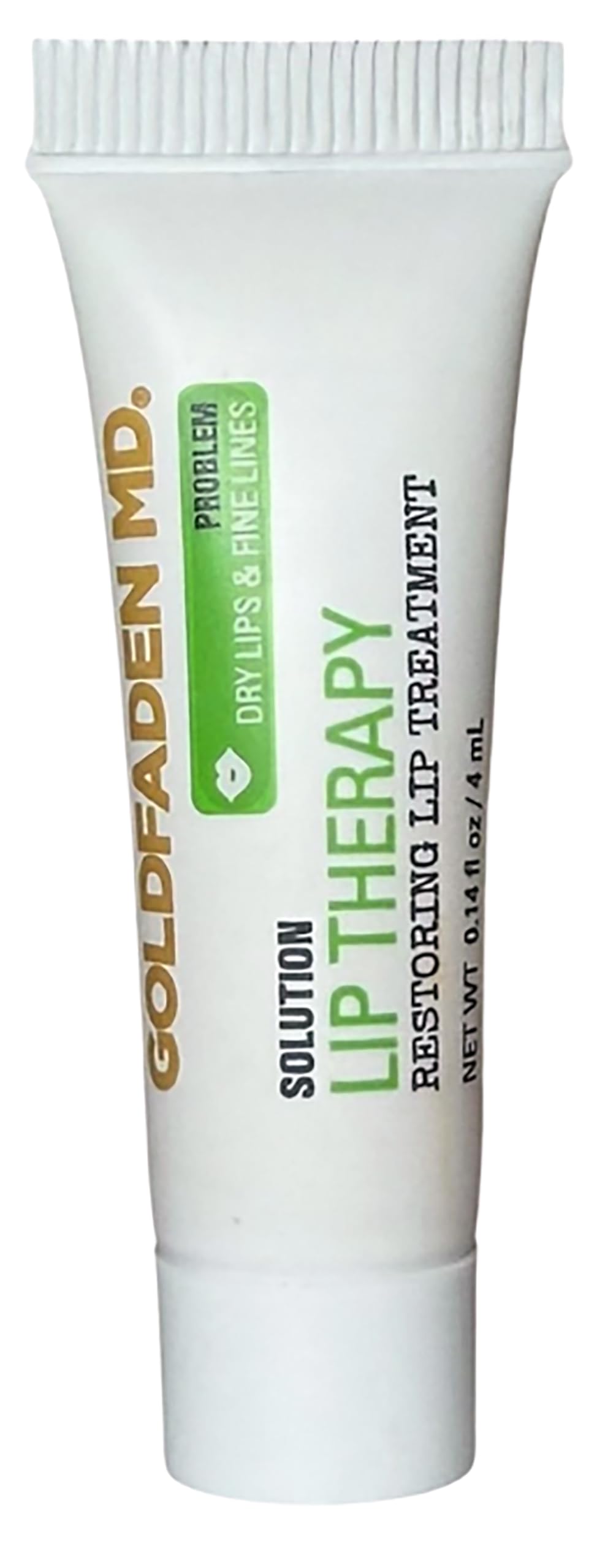 Goldfaden MD front tube view showing product and packaging benefits