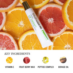 Goldfaden MD ingredient display highlighting botanical oils and peptides
