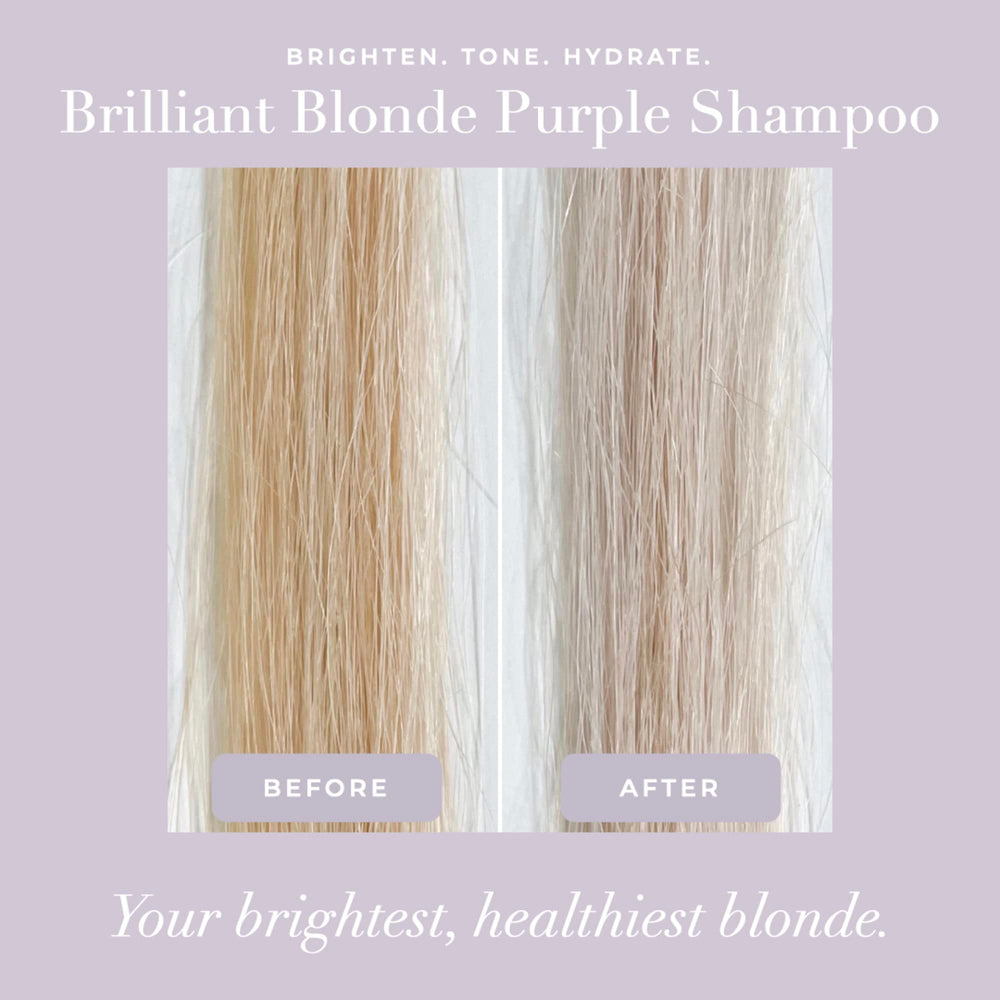 Goldie Locks before and after hair tones showing reduced brassiness