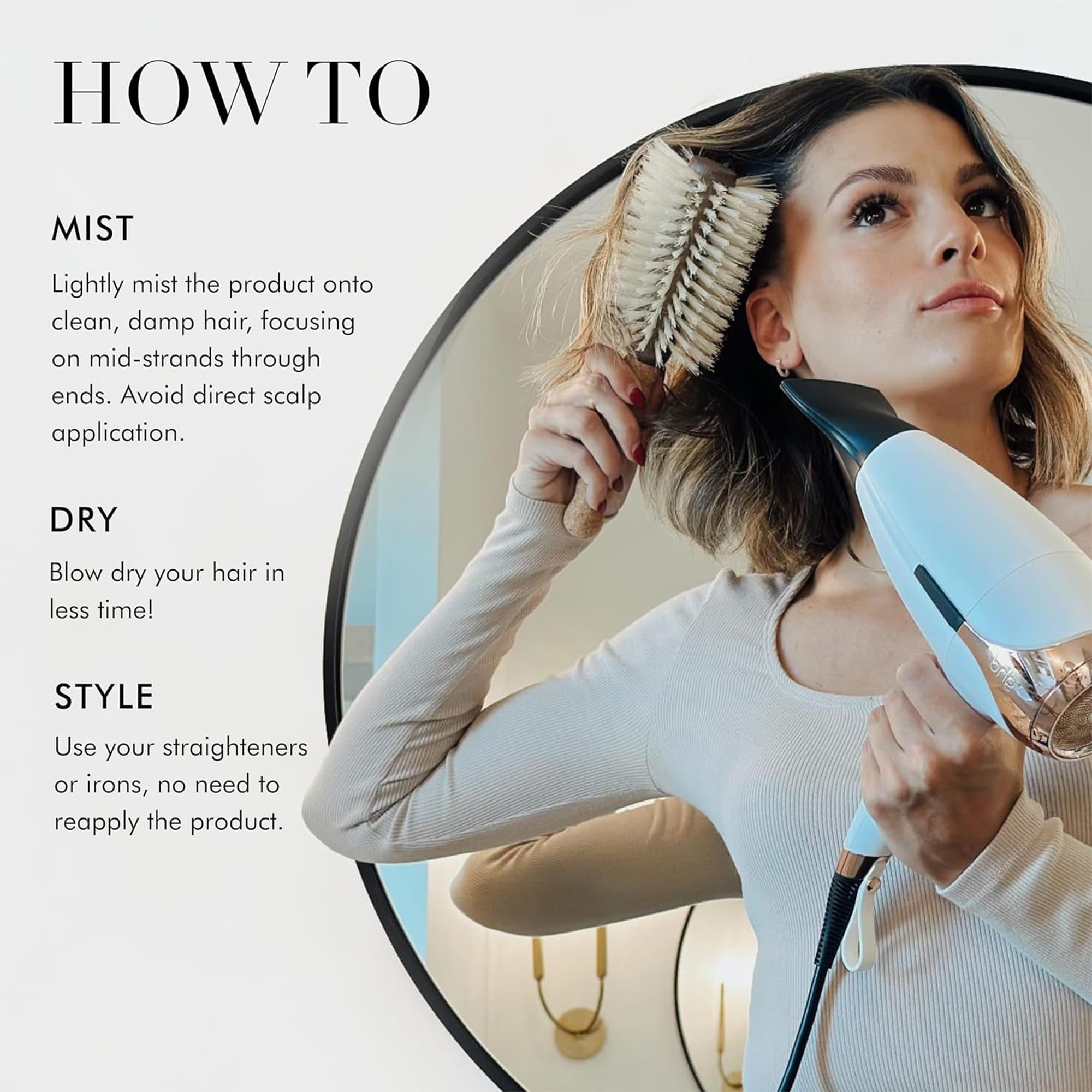 Goldie Locks used during blow drying with round brush, speeds styling time