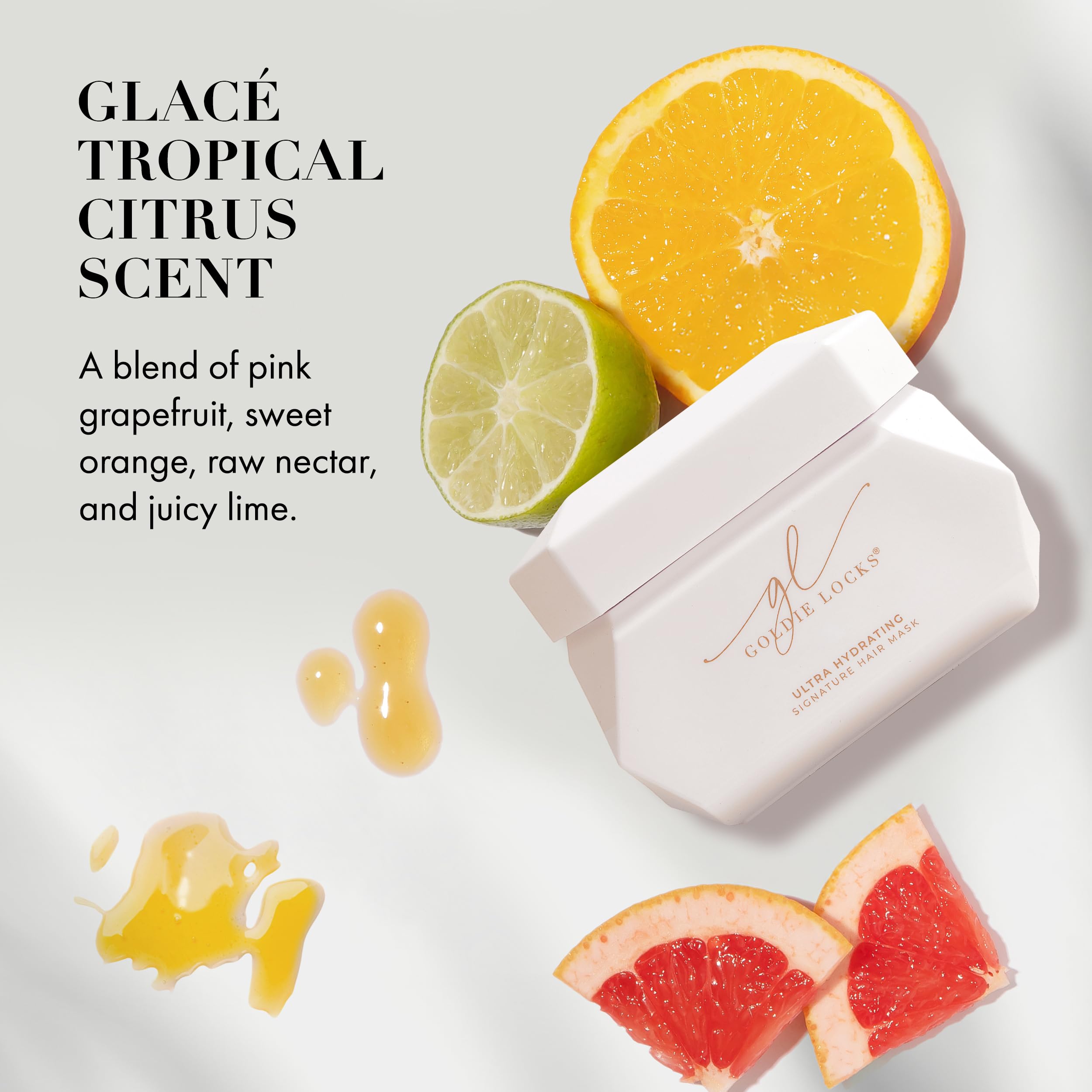 Goldie Locks label closeup highlighting clean, vegan and free-from claims