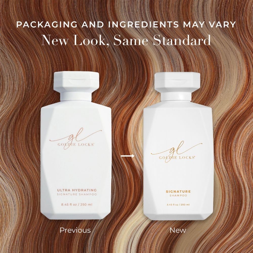 Goldie Locks label close-up highlighting ingredient callouts and clean formulation benefits