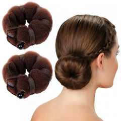 GoldRose small bun maker front view shows compact donut for easy styling