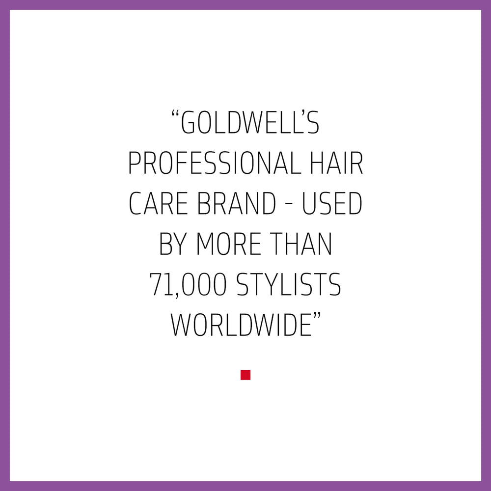 Goldwell after-rinse blonde hair showcasing reduced yellow tones and shine