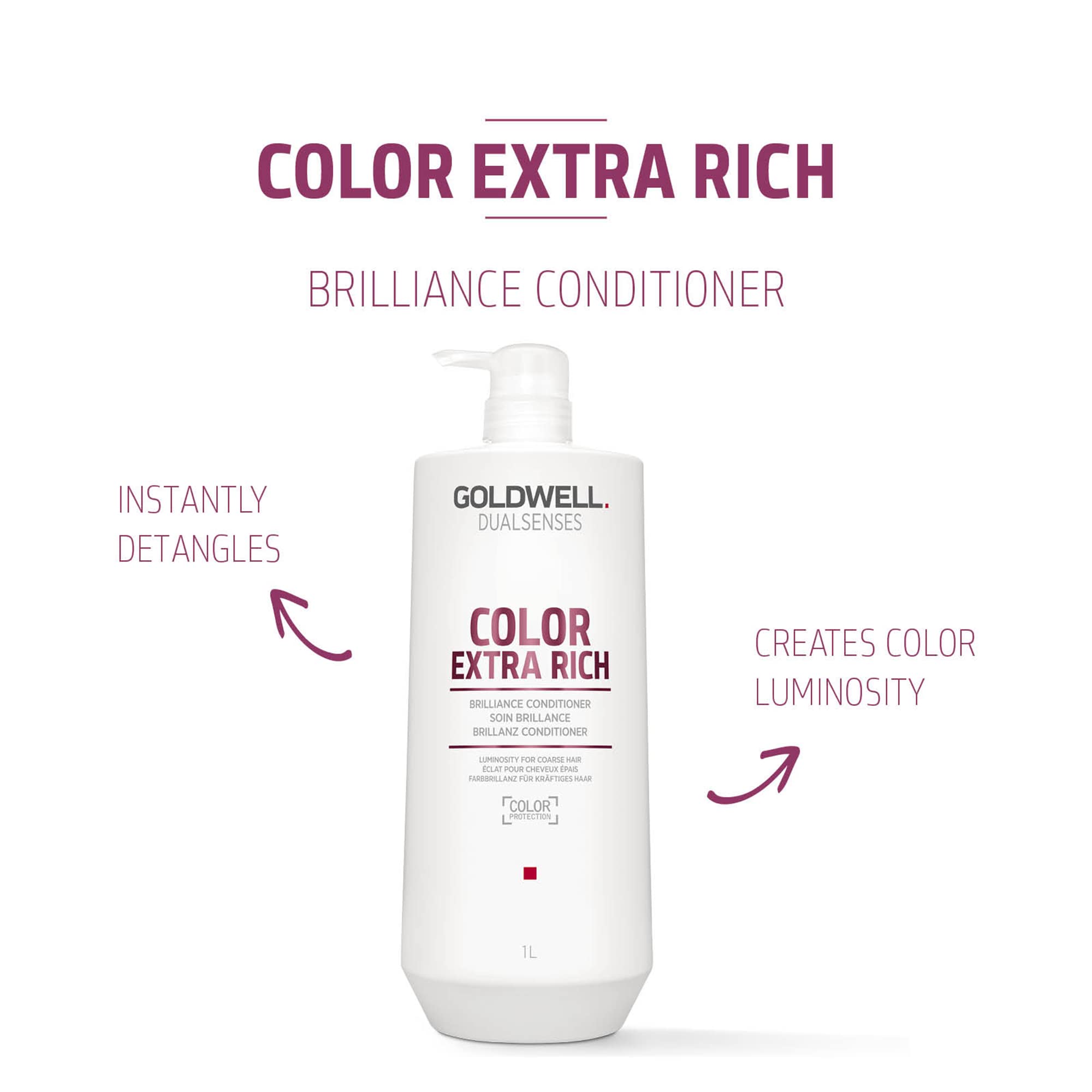 Applying Goldwell conditioner to wet hair demonstrating smoother detangling